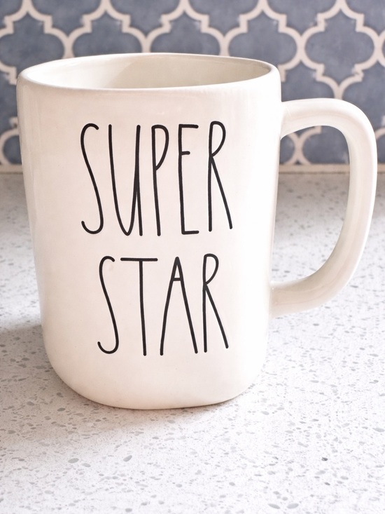 Rae Dunn Other - Rae Dunn Coffee Mug One Size Large Handle Super Star White Minimalist
